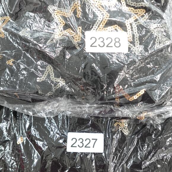 Vince Camuto Black Long Sleeve Mesh Dress with Sequin Stars Women's Size 8 - Picture 9 of 9